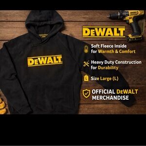 DeWalt Black Hoodie with Yellow Logo